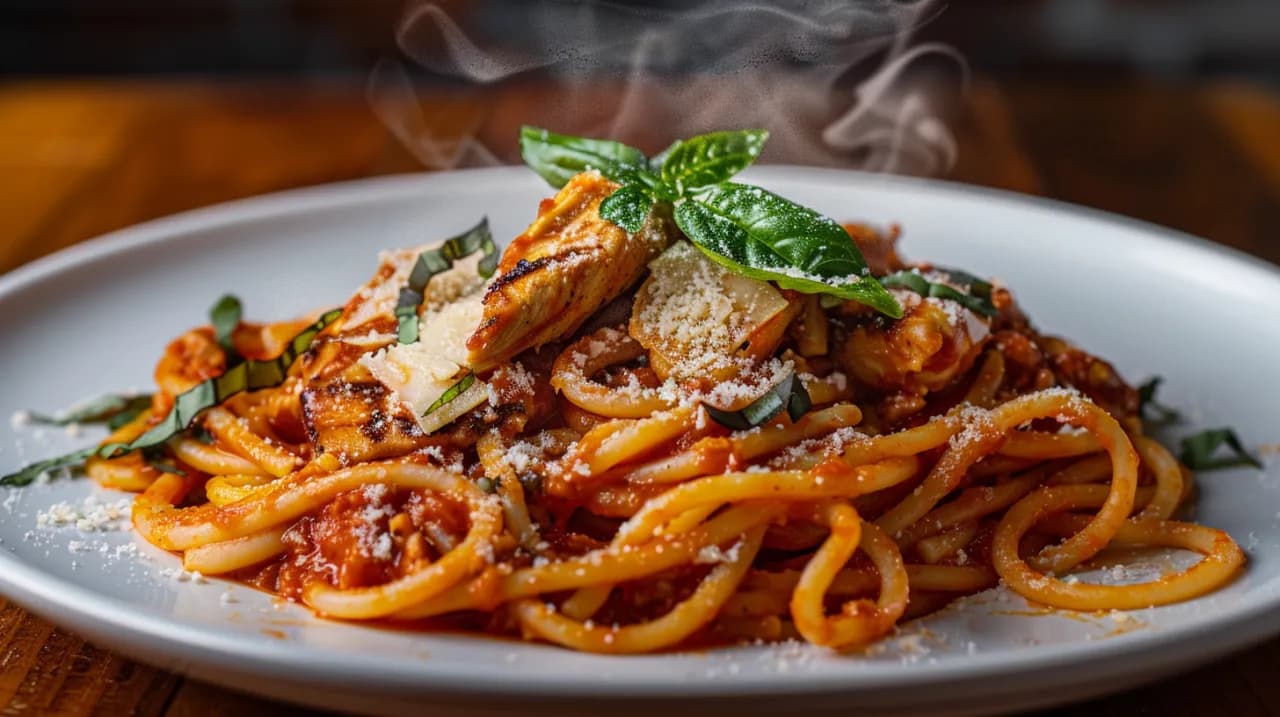 Makaron z sosem pomidorowym i kurczakiem: znany smak w innej odsłonie