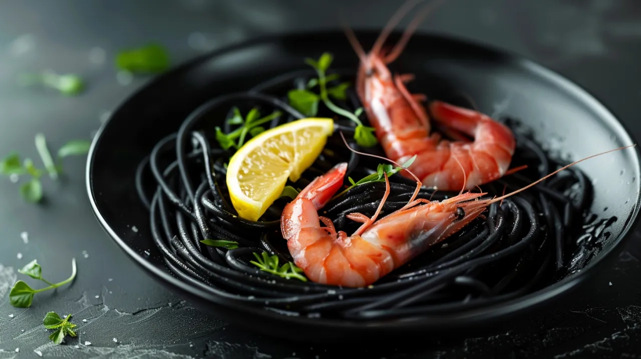 Czarny makaron z krewetkami: Egzotyczna uczta w 20 minut. Łatwe