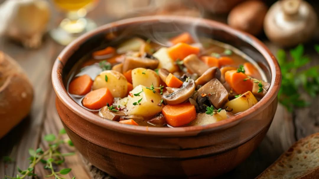 Gulasz warzywny z pieczarkami i ziemniakami: Sycący obiad dla rodziny