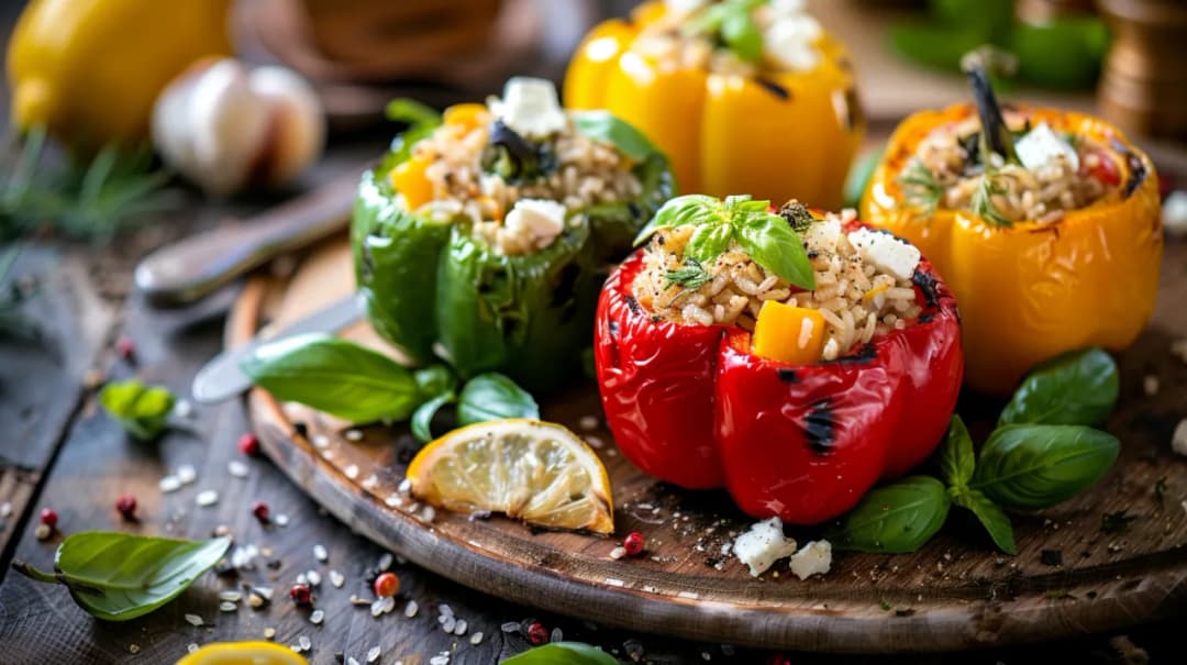 Papryka faszerowana po grecku: letni obiad z grilla dla całej rodziny