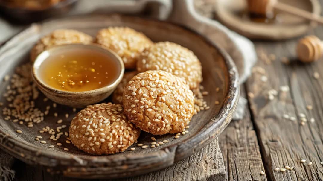 Ciastka z sezamem, słonecznikiem i miodem: Zdrowa słodka przekąska