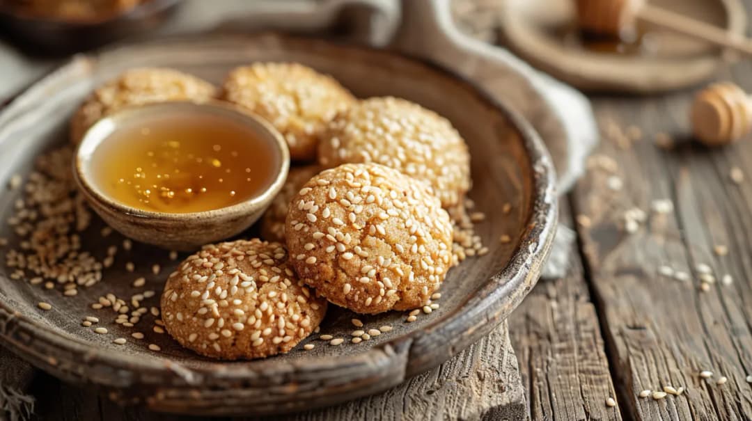 Ciastka z sezamem, słonecznikiem i miodem: Zdrowa słodka przekąska